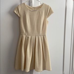 Beige cap sleeve dress